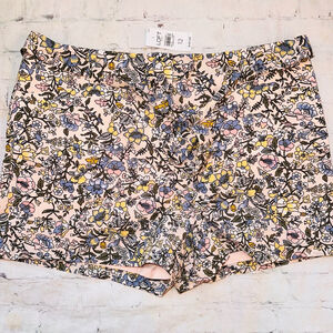 NWT Women’s Size 12 LOFT Floral Tie Waist Cotton Lined Shorts
